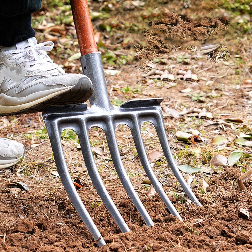 Spade Digging Fork - Robuste Grabegabel aus Kohlenstoffstahl mit 4