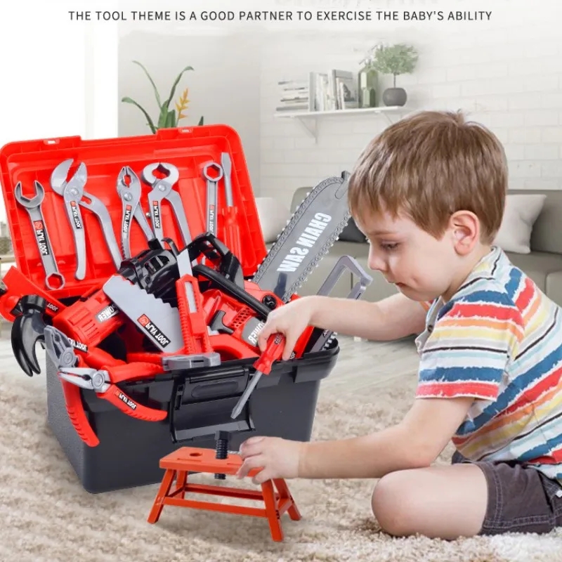 Gardening Tools Girls - Kinder-Spielzeug-Werkzeugset mit Simuliertem Elektrobohrer, Reparaturwerkzeug, Spielzeug-Schraubendreher,